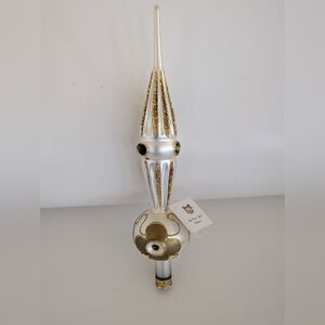 Vintage European Mouth-blown Hand Painted Glass Christmas Tree Topper